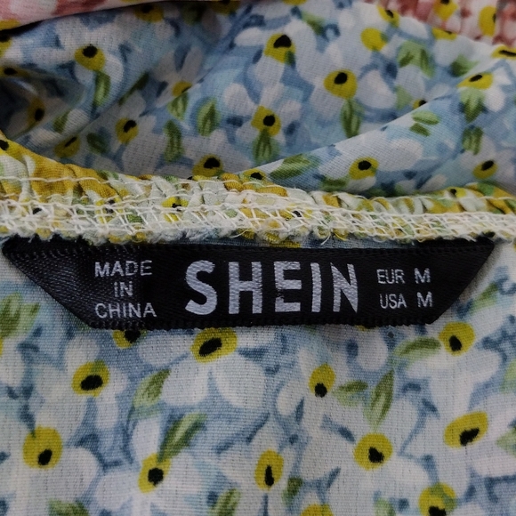 Shein Colorblock Floral Babydoll Dress Women's M Multicolor Artsy Cottagecore - Picture 7 of 9